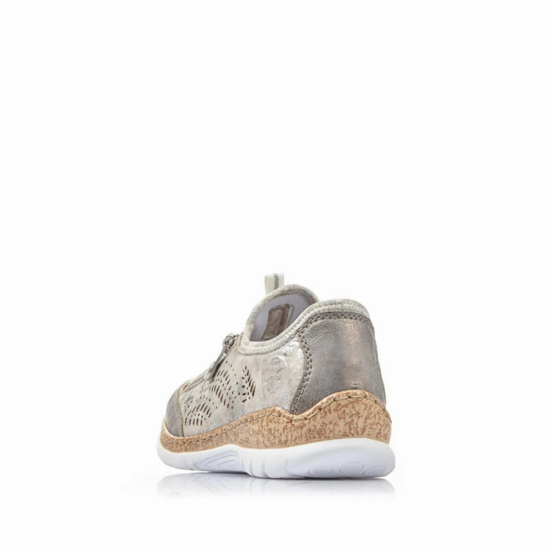 Slip On Boots Slip On Clogs Slip On Slip On Loafer Slip On Loafers Slip On Rieker Women's Nikita N42K6-40 - Grey/Rose Metallic