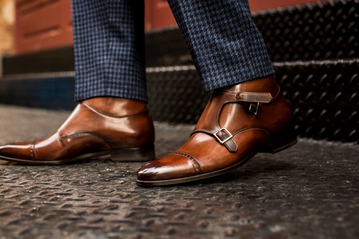 The Heston Double Monk Strap Boot - Brown Brogan Shoes Civil War