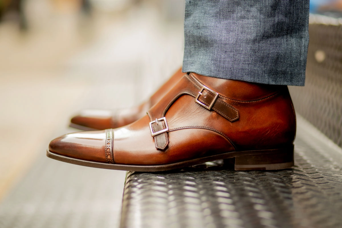 The Heston Double Monk Strap Boot - Brown The Suede Brogue Boot