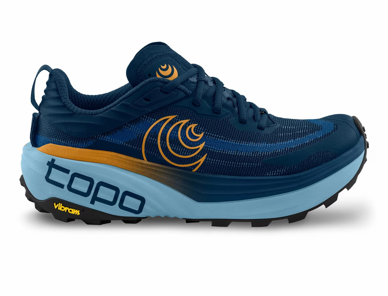 Best Trail Running Shoes For Wide Feet TOPO MENS VISTA - NAVY ORANGE