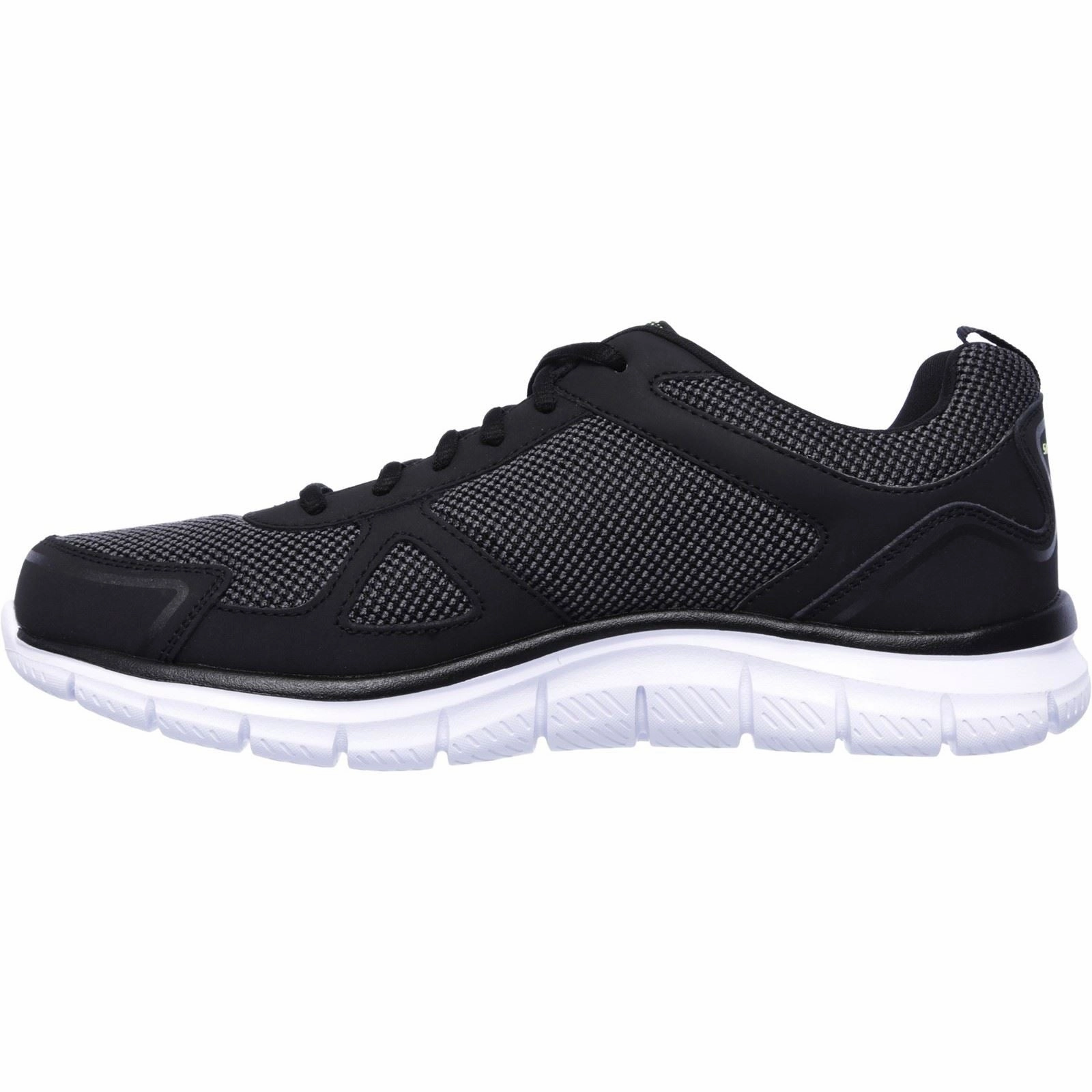 Training Shoes Men's Wide Fit Skechers 52630 Track Bucolo Sports Sneakers - Black/White
