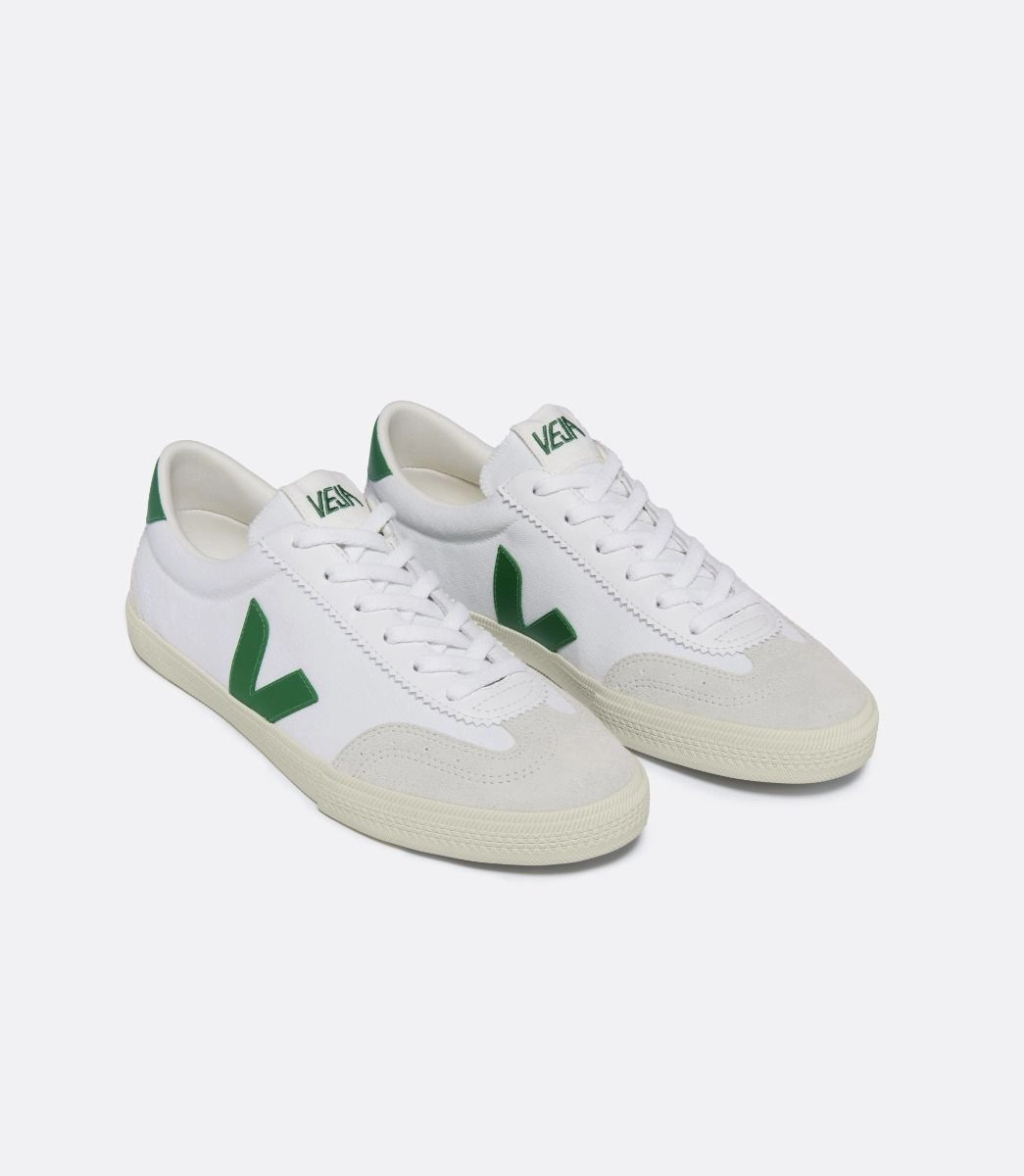 Eco Friendly Running Shoes Veja "Volley CANVAS"  M - White / Emeraude