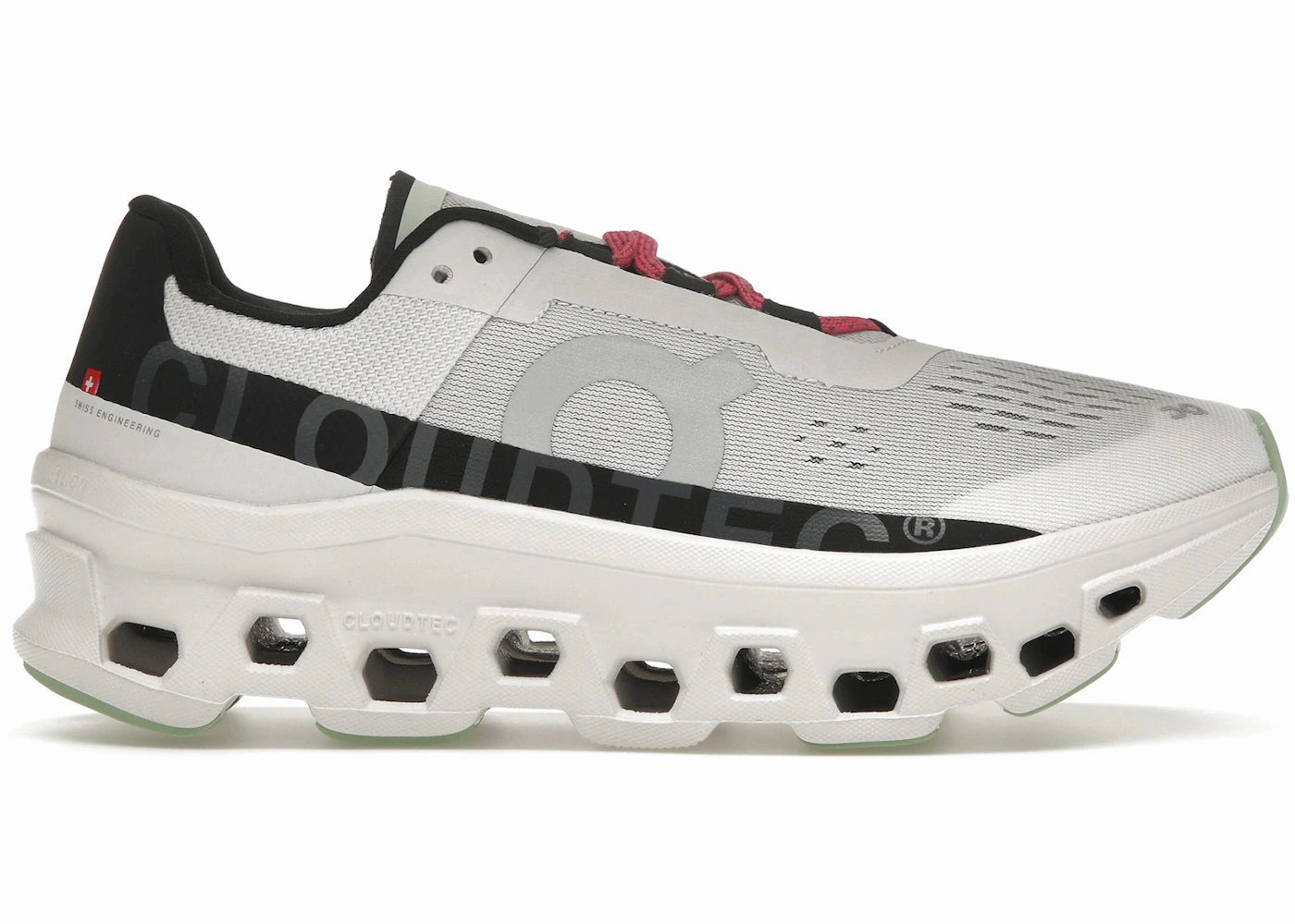 On Running Cloudmonster Frost Black Firered Running Shoes