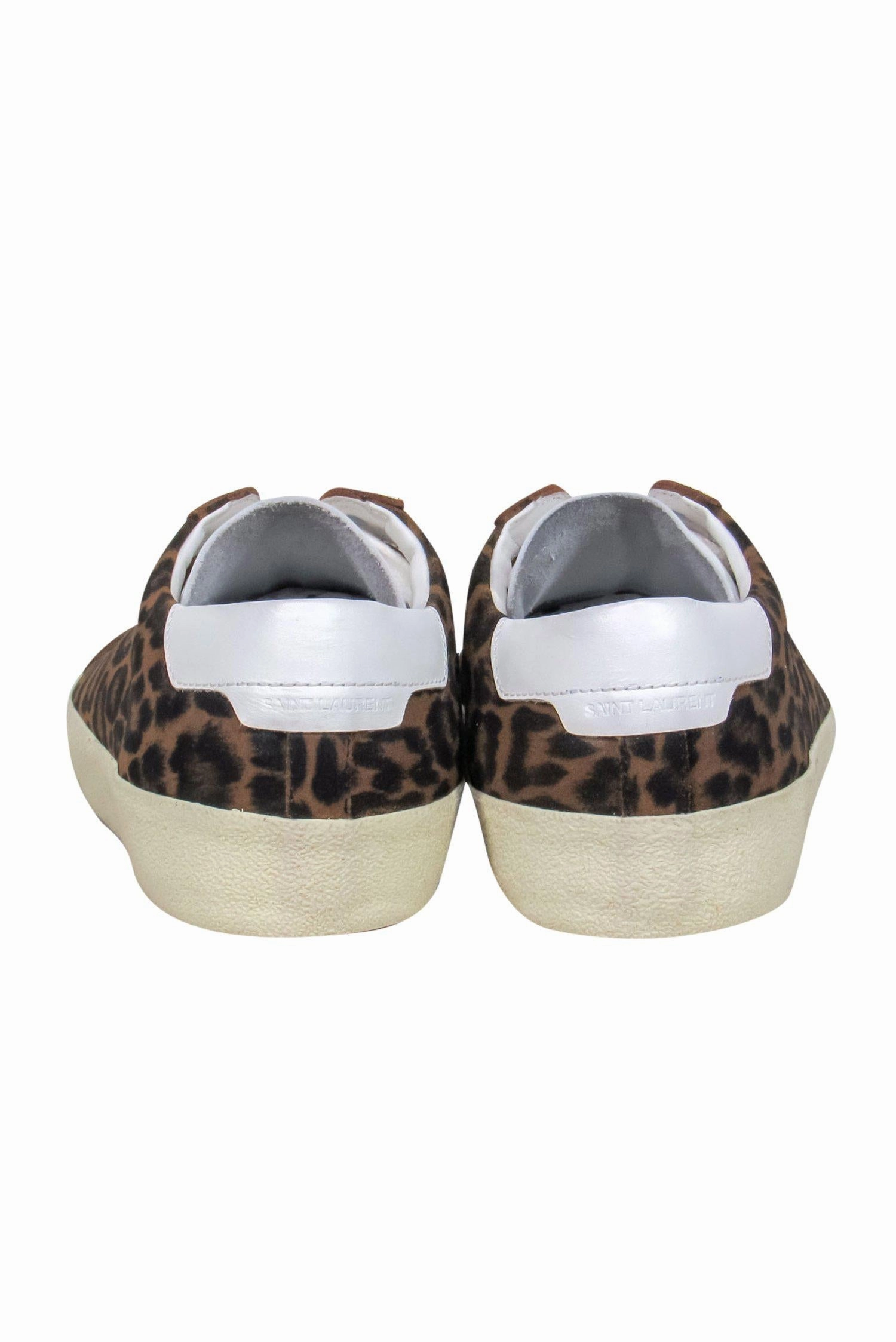 Adidas Tennis Shoes On Sale Saint Laurent - Brown Leopard Print Lace-Up Sneakers Sz 11