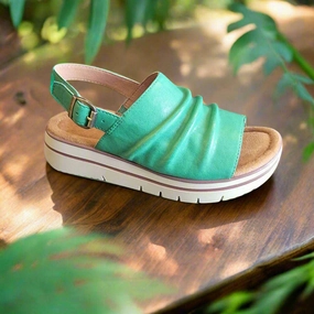 Mary Janes Round Toe Ankle Strap Flat Causal Shoes SALVIA - ALICE - Green