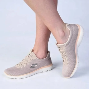 Slip On Slip Resistant Skechers Summits Slip On Sneaker - Taupe