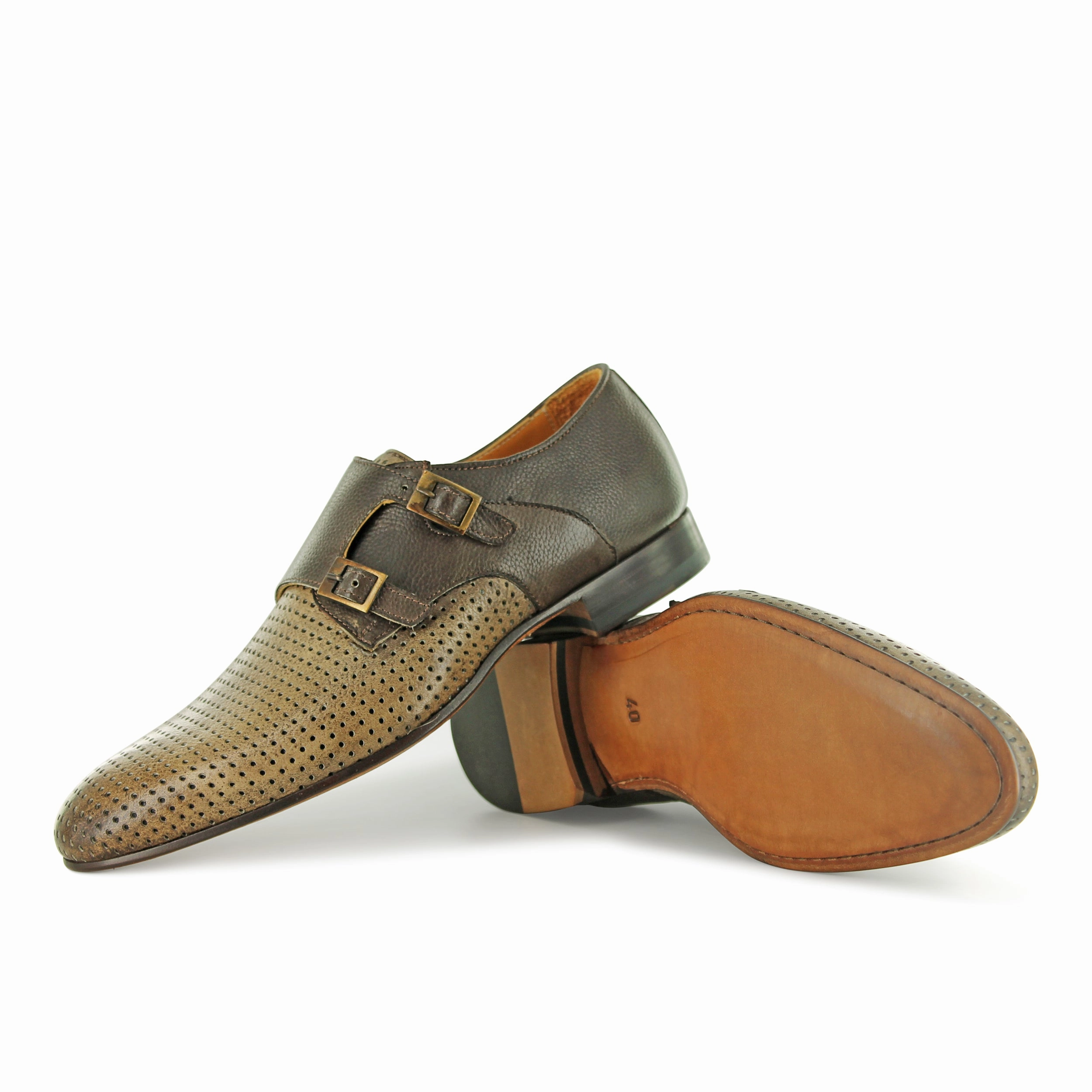 J Fairway Brogue 1199 - Taupe Perforation