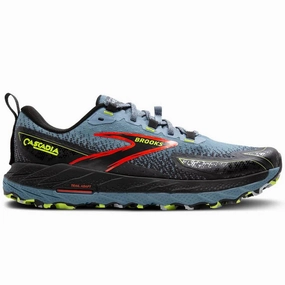 Best Trail Running Shoes For Ultra Men's Brooks Cascadia 18, Citadel/Ebony/Lime, 7.5 2E Wide