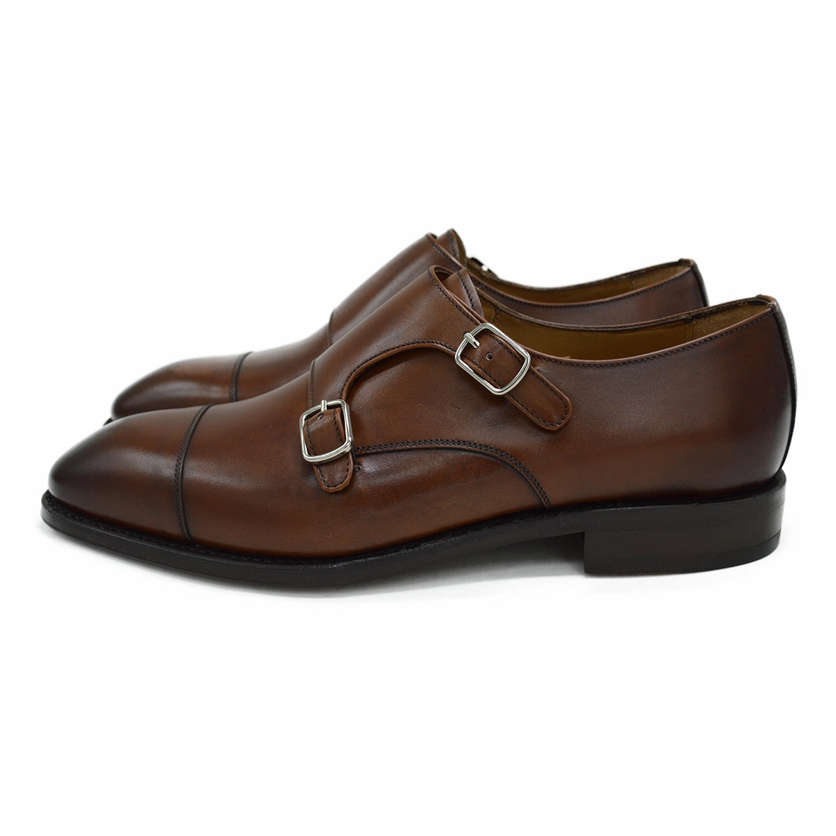 Berwick 1707 Double Monk (5212) Medio (Brown) Brogue Leather Oxfords