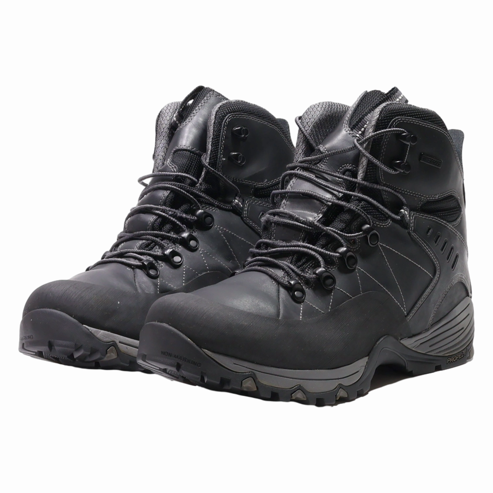 Hiking Shoes Wide Width Waterproof ABSORE Hiking Boots Black Leather Mens UK 12