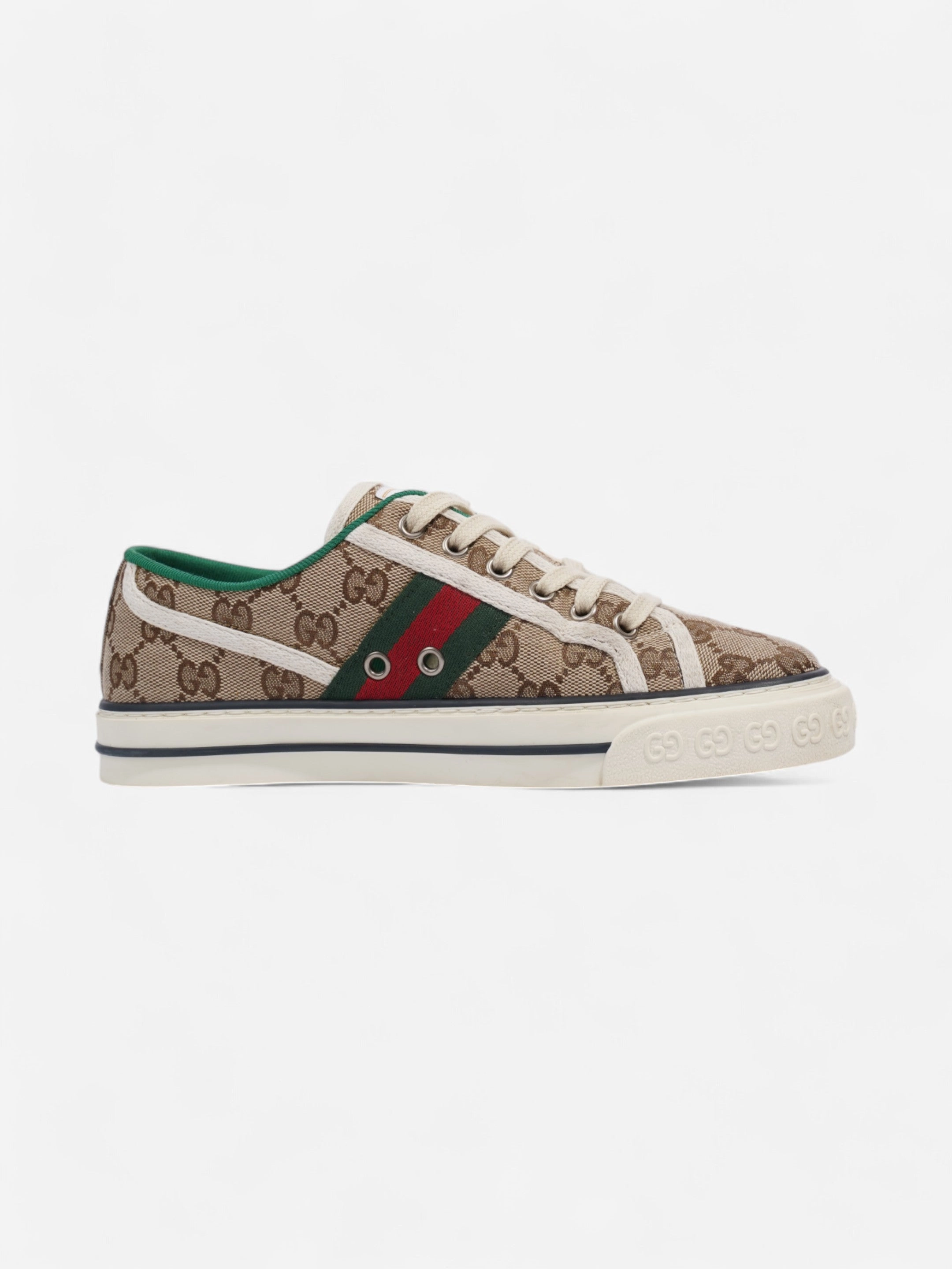 Courtjam Control 3 Tennis Shoes Gucci GG Tennis 1977 Sneakers Beige  / Green / Red Canvas EU 37 UK 4
