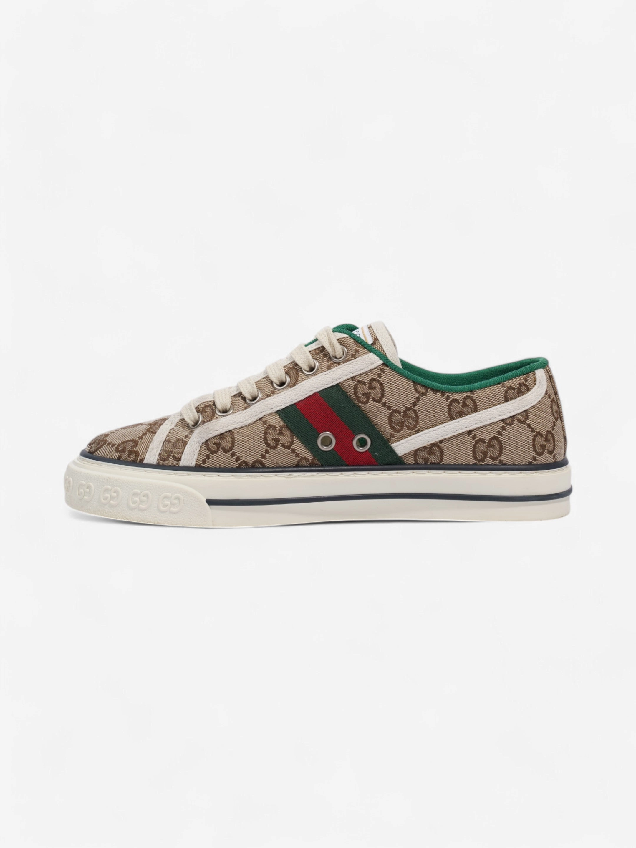 Newborn Tennis Shoes Gucci GG Tennis 1977 Sneakers Beige  / Green / Red Canvas EU 37 UK 4
