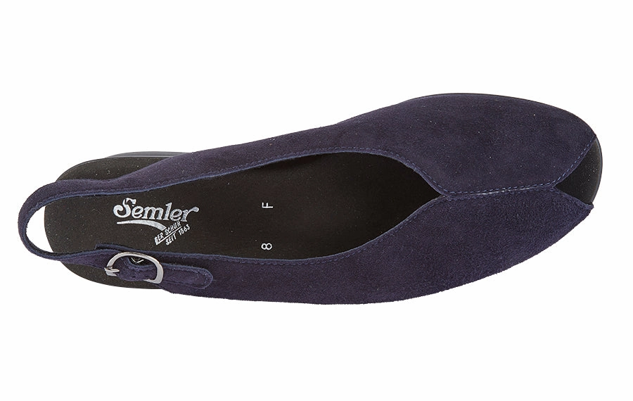 Sem Celeste Navy Momo Baby Mary Jane Leather Shoes