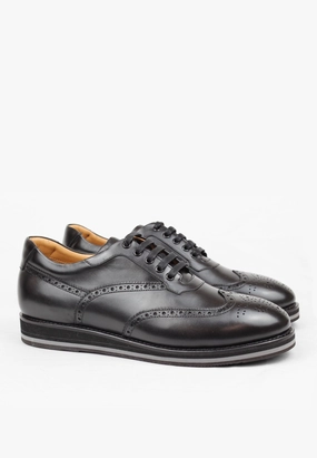 Oxfords Without Laces SEPOL Oxford Sneaker Mens Wingtip Brogue Black Dress