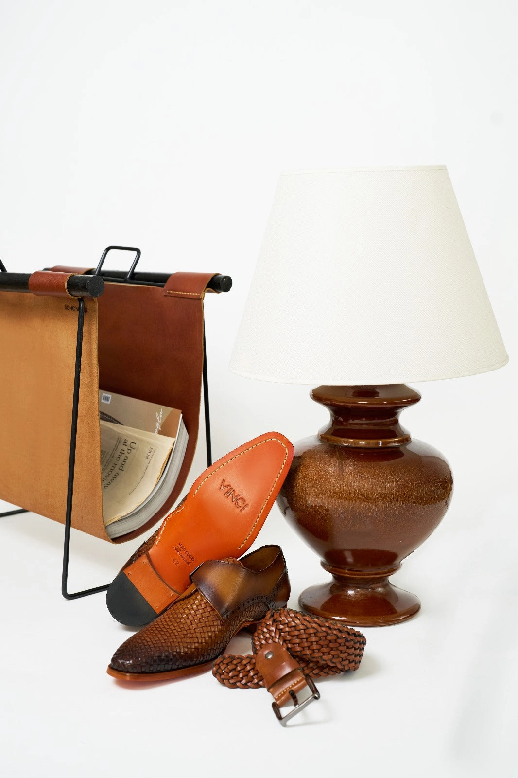 Skinhead Brogues The Rolls  Woven Tan Leather Single Monk Strap  Handmade Men Shoe