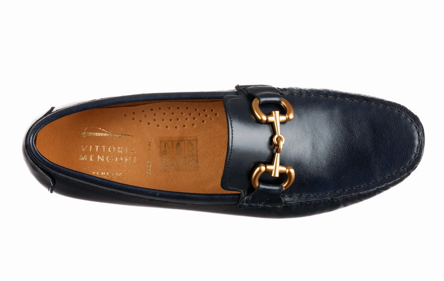 Penny Loafers Leather Vm Croco Navy