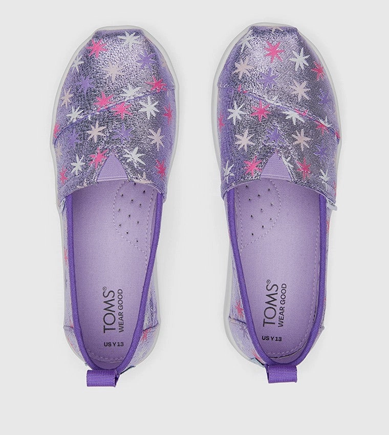 Casual Shoes Without Laces For Toms Alpargata 10020127 Kids Purple Canvas Slip On Casual Shoes JOBB894