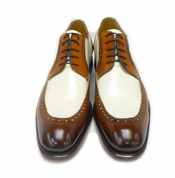 Style: 19030-1233-Camel/Cream Genuine Leather Oxfords