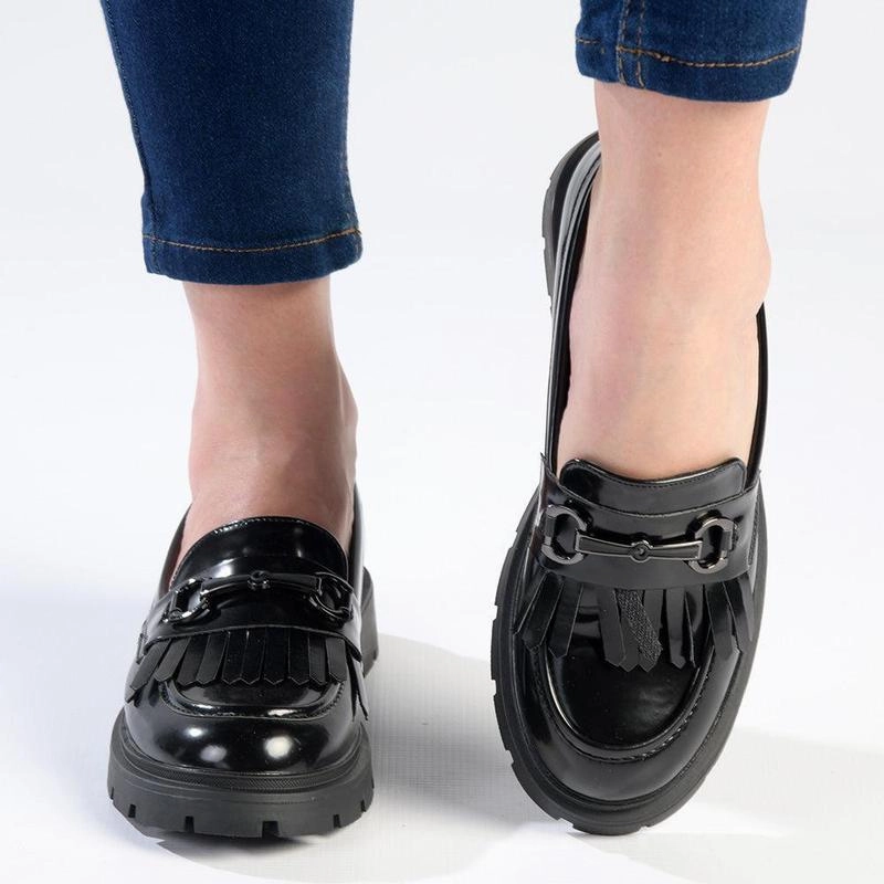 Madison Bess Fringe Loafer - Black Penny Loafers History