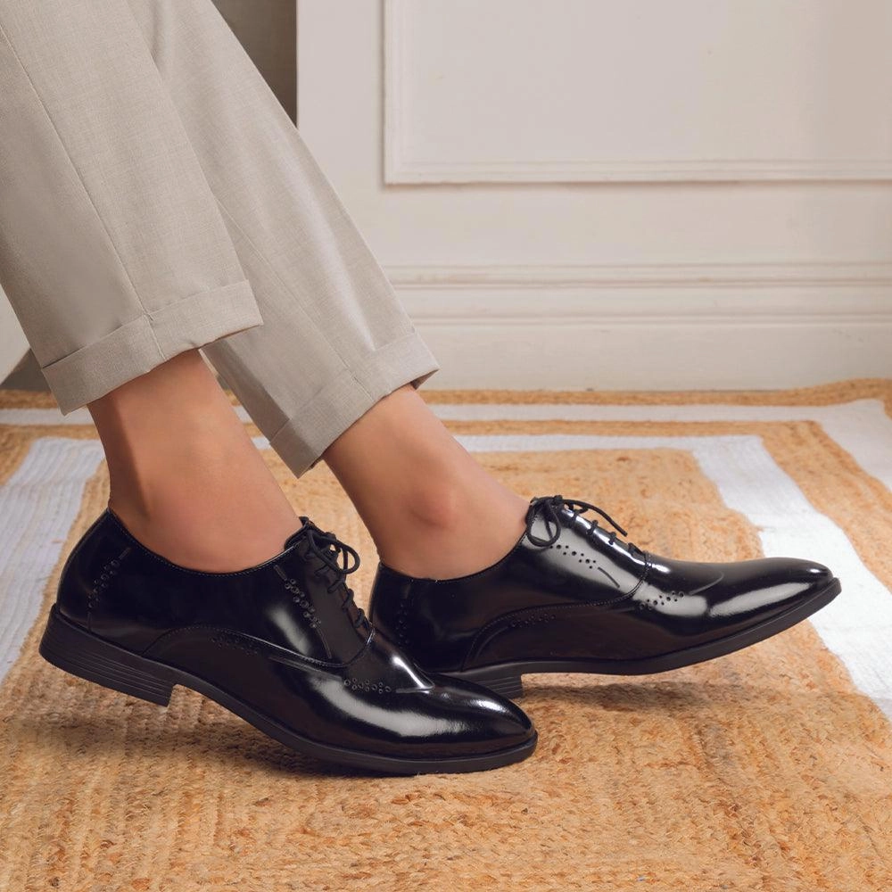 The Nas Black Men's Oxford Lace Ups Tresmode Saddle Oxfords Shoes