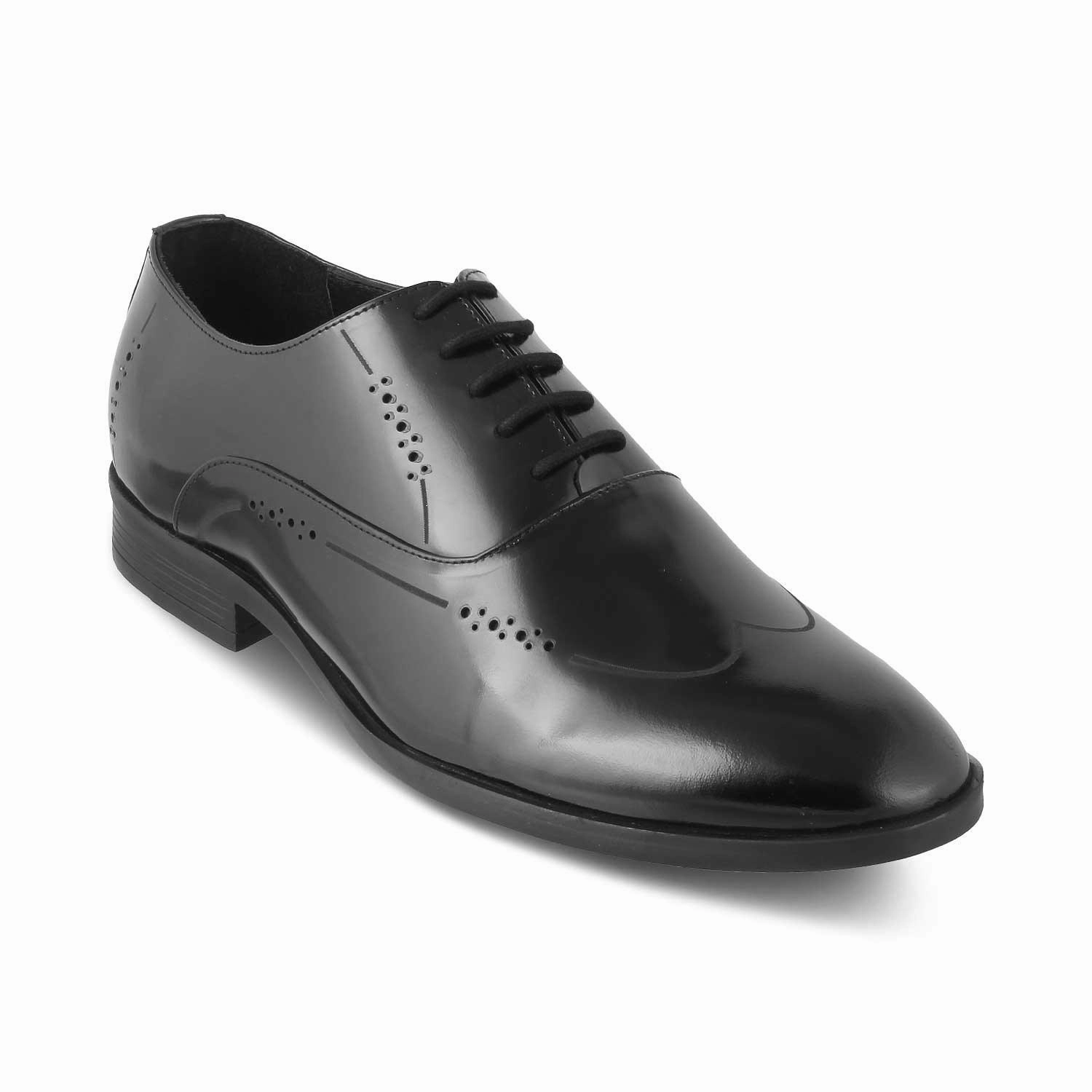 The Nas Black Men's Oxford Lace Ups Tresmode Woven Oxford Shoes