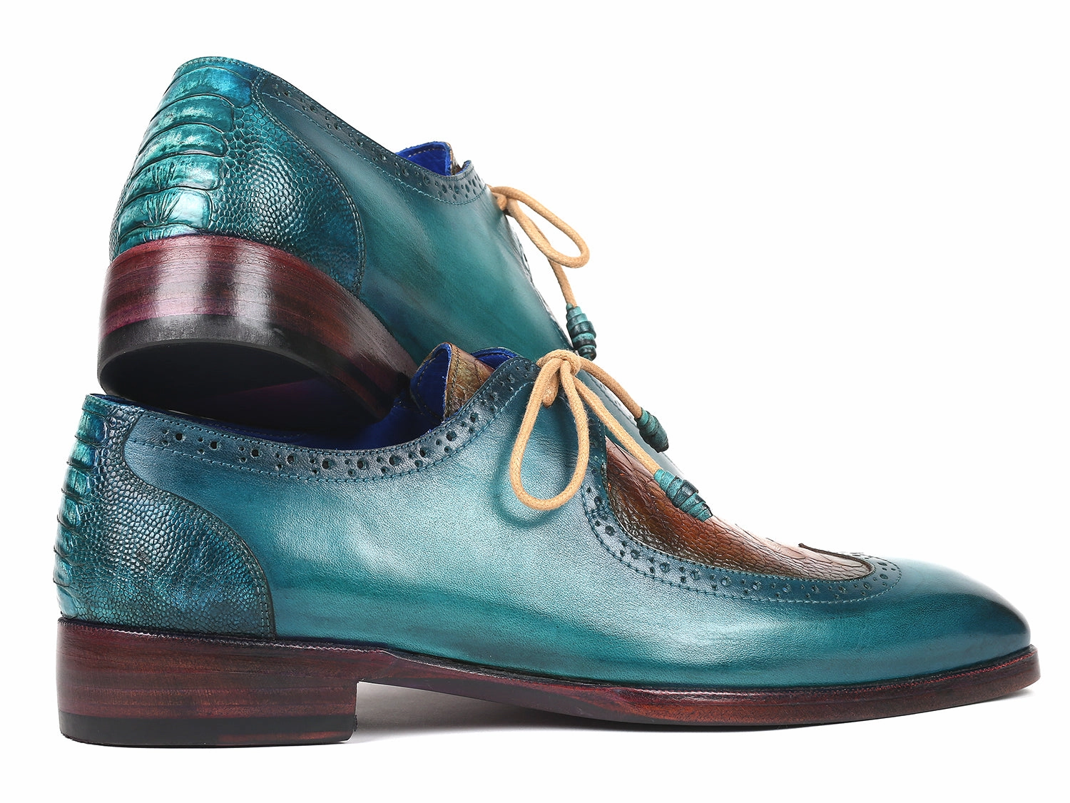 NULL Paul Parkman Genuine Ostrich Leg and Calfskin Derby Shoes (ID#788GY74)