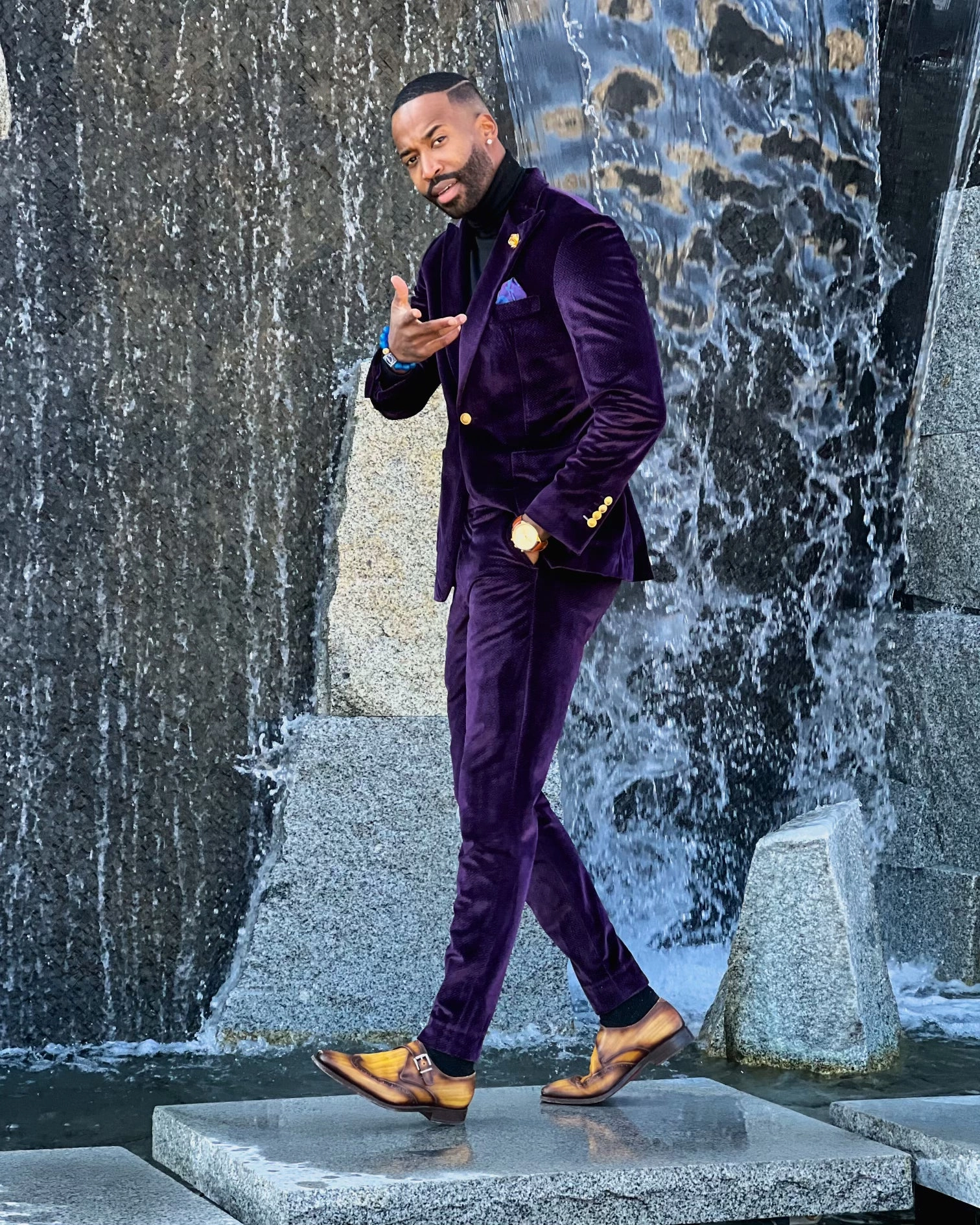 The Delano Wearing Brogues With Jeans