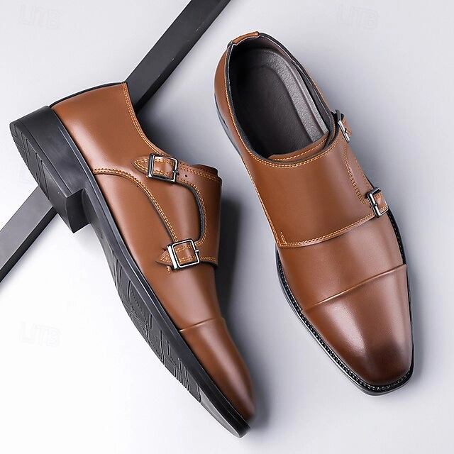 Shoes Elegant  Monk Men's Double Dress Leather Strap