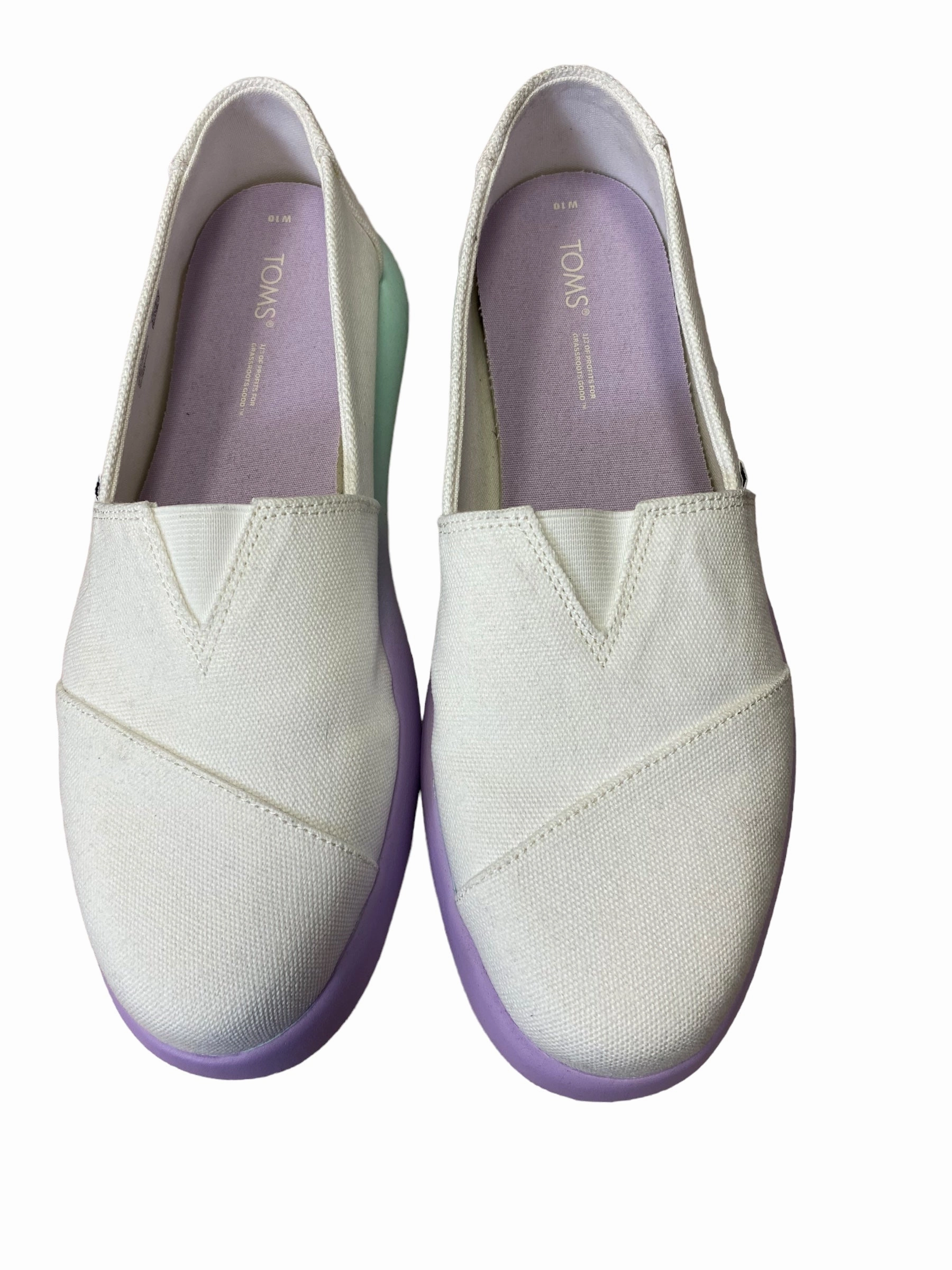 Shoes Platform By Toms In Purple & White, Size: 10 Low Heel Mary Jane Shoes On Sale