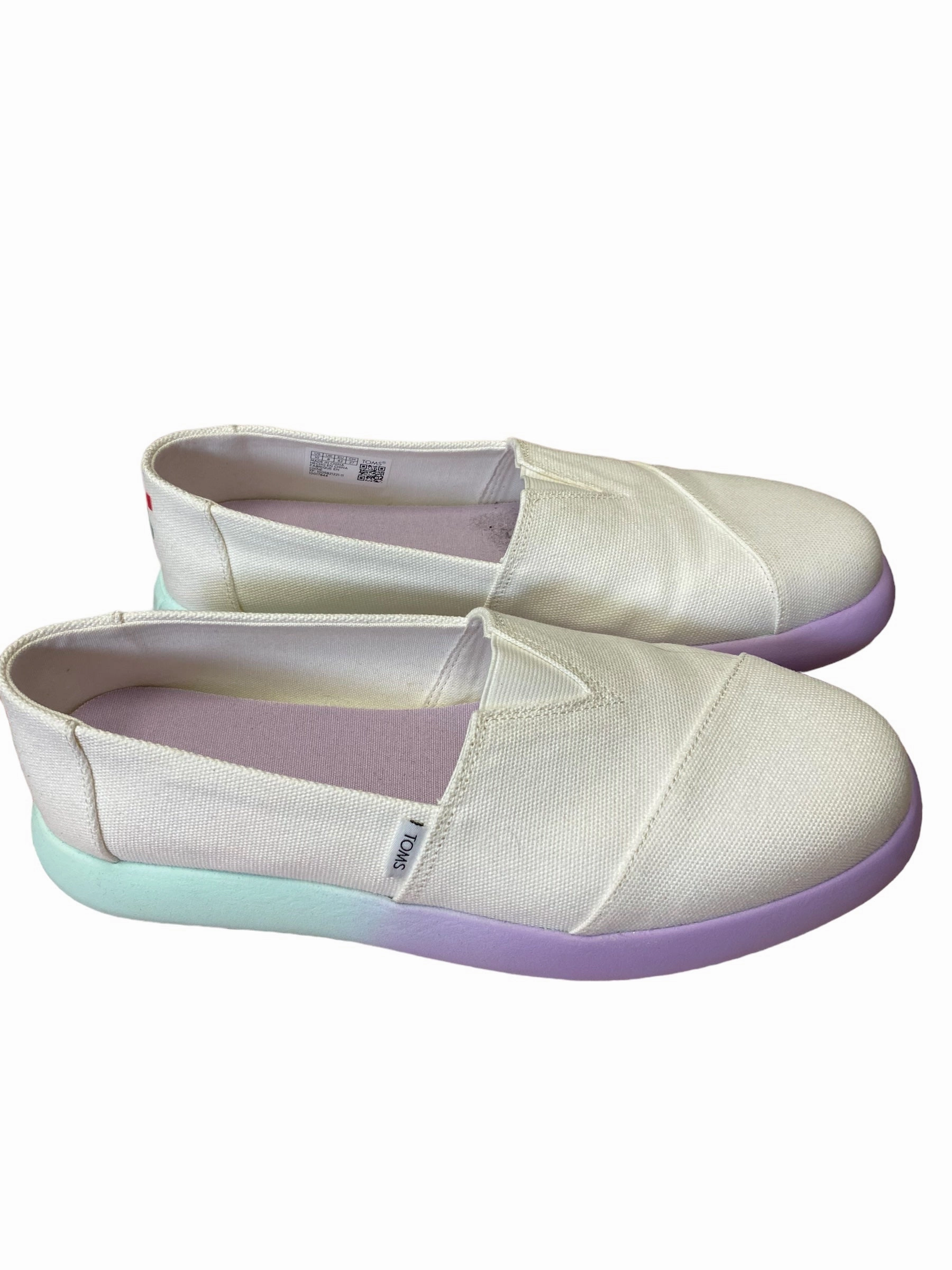 Shoes Platform By Toms In Purple & White, Size: 10 Work Shoes Mary Jane