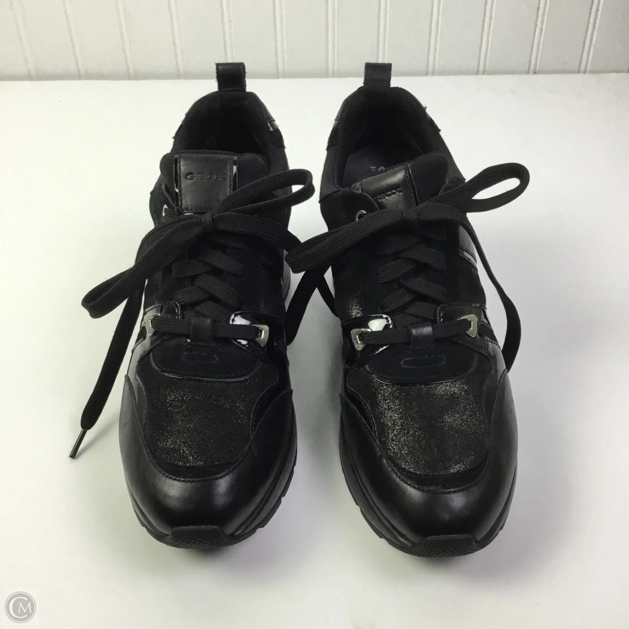 Shoes Sneakers Platform By Geox Shoes In Black, Size: 9 Skull Buckle Mary Jane Shoes