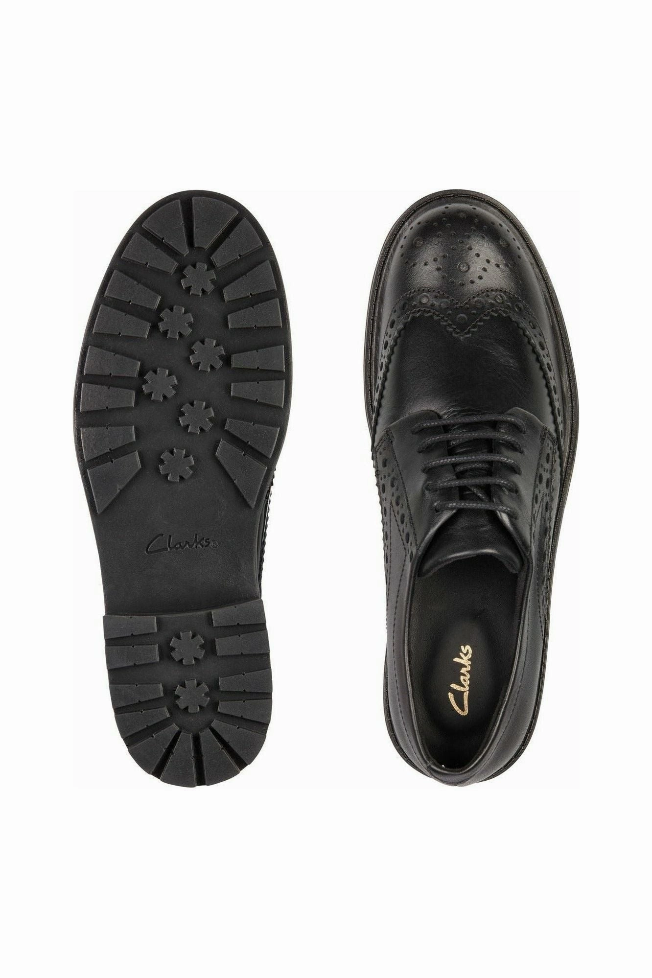 Clarks Orinoco2 Limit Black Leather Brogues Restaurant