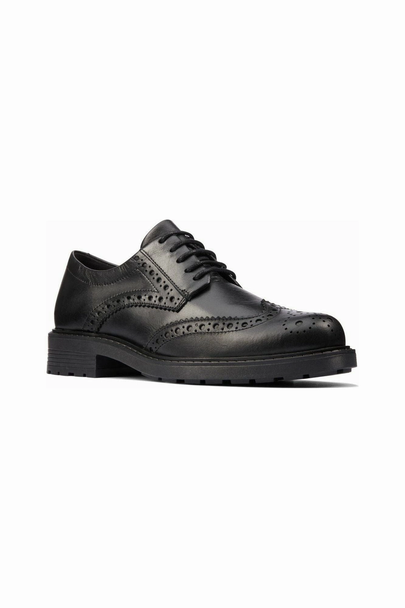 Clarks Orinoco2 Limit Black Leather Brogues Shoes Meaning