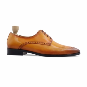 Shoes Automatic Lace Up Ormoz - Men's Burnish Yellow Calf Leather Derby Shoe