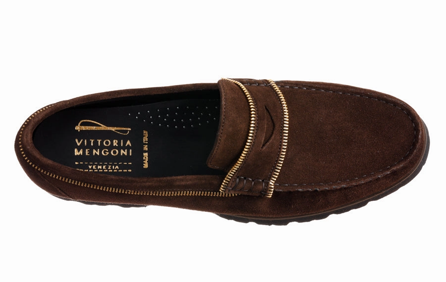 Denim Loafers Vm Zip Brown