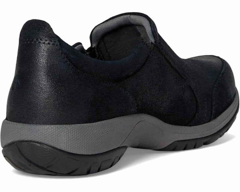 Dansko Women's Pippy - Black Waterproof Burnished Suede Adult Kane Revive Recovery Slip On Shoes