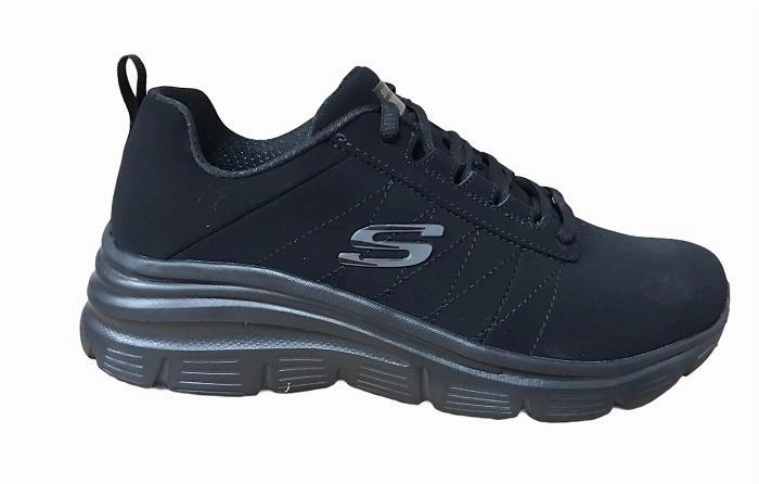 V2k Run Shoes Skechers scarpa sneakers da donna Fashion Fit True Feels 88888366 BBK nero