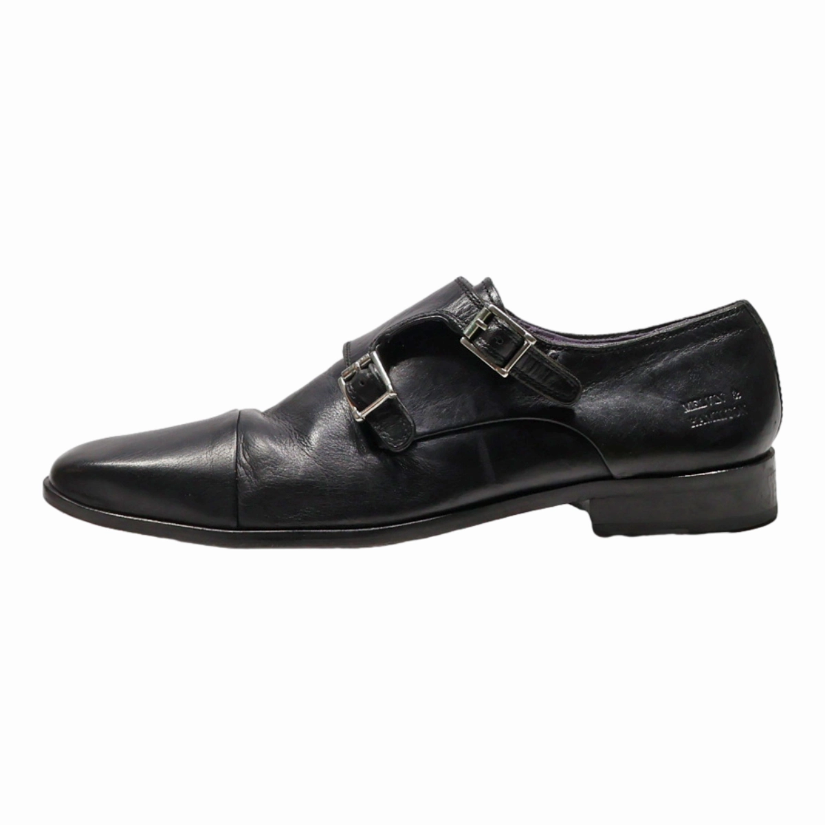 Suede Brogues Shoes MELVIN & HAMILTON Monk Shoes Black Leather Mens UK 8