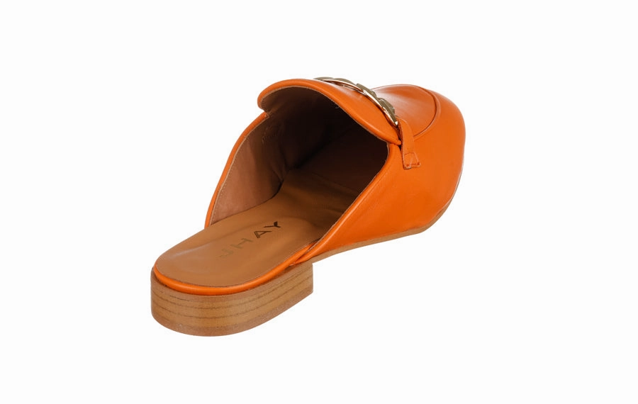 Loafers With Silver Buckle Hay Fanta Orange