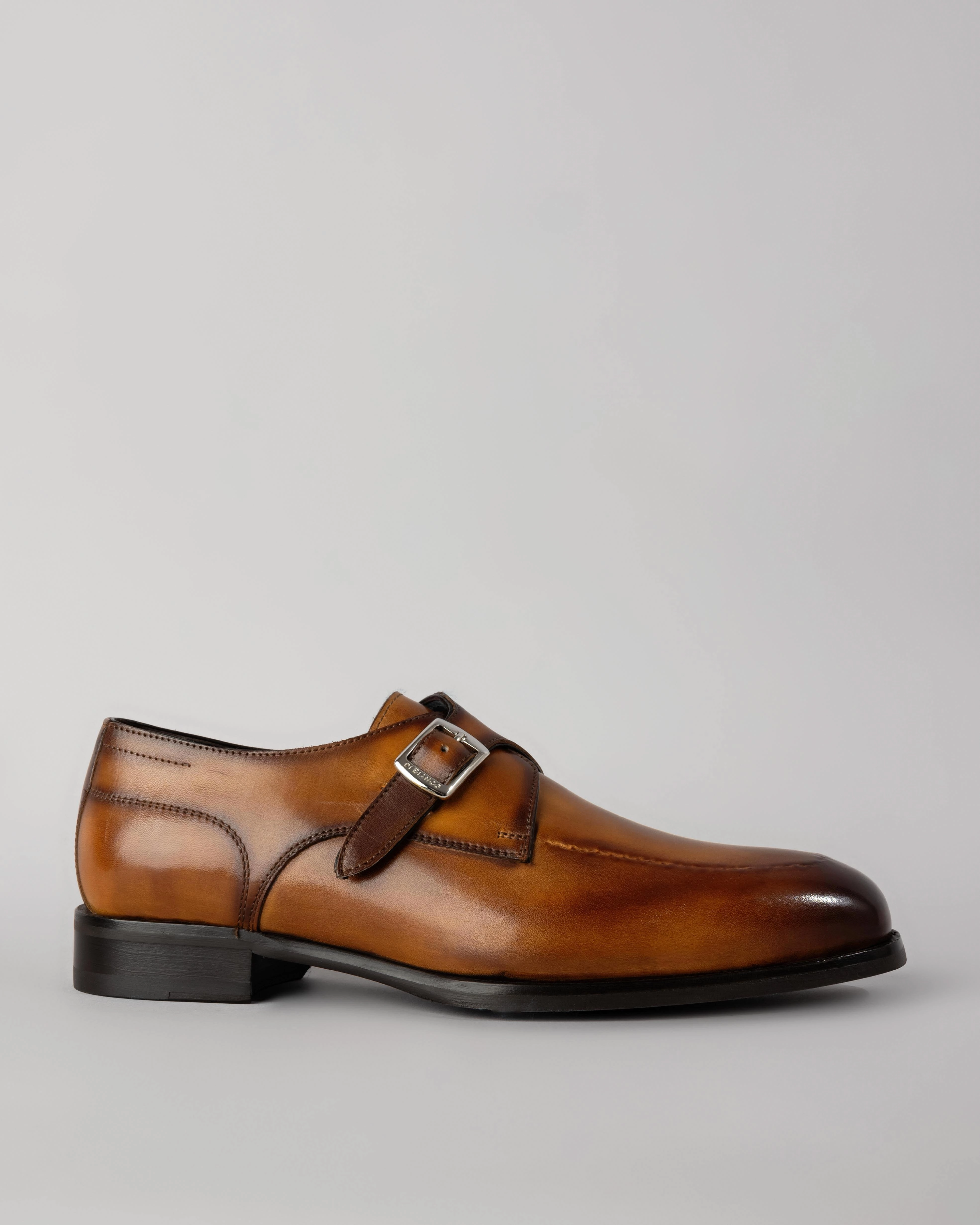 Parma Monk Strap Shoe Dark Brown Suede Brogues