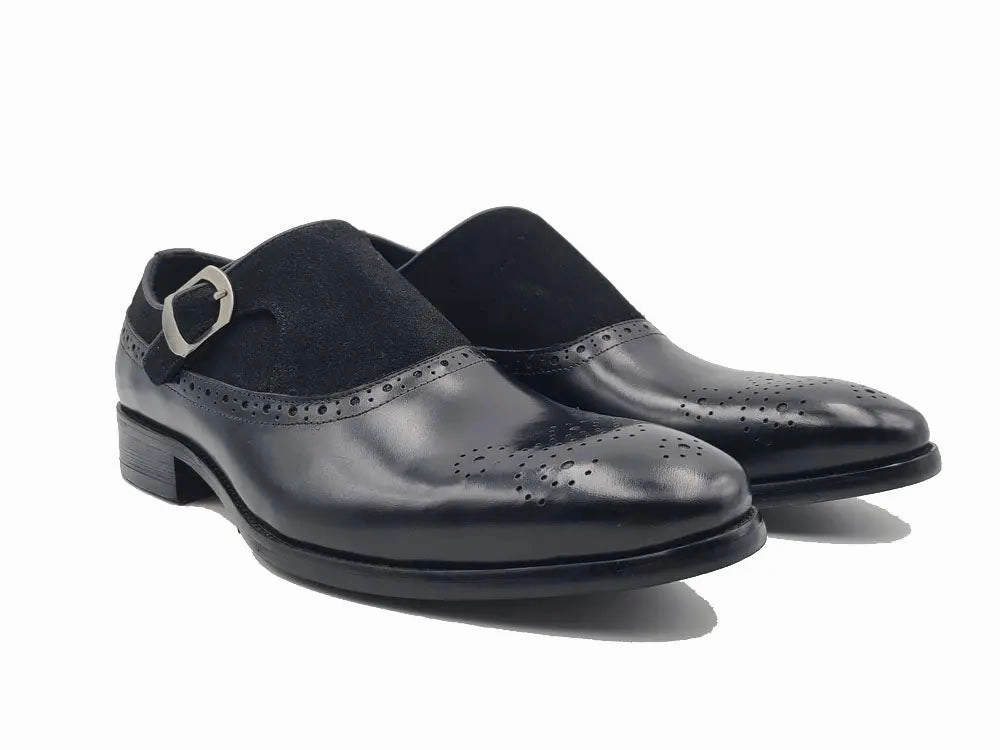 Round Toe Brogues Sling Style Single Monk Loafer