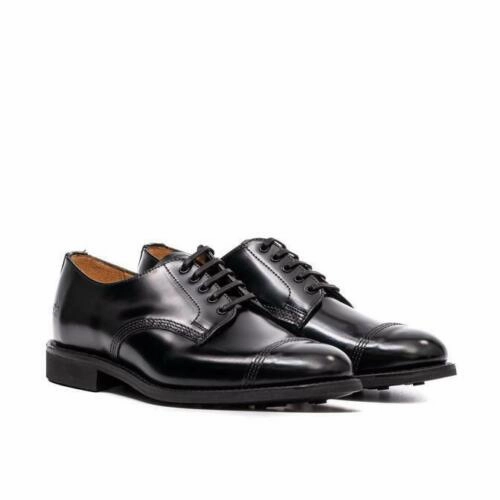 Lace-up Canvas Shoes 1128B Military Derby Shoe - Black Leather