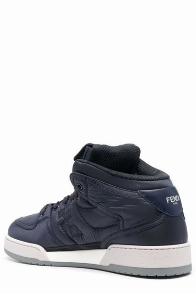 FENDI MATCH HIGH TOPS: TEXTURED CANVAS/LEATHER Hip Casual Shoes