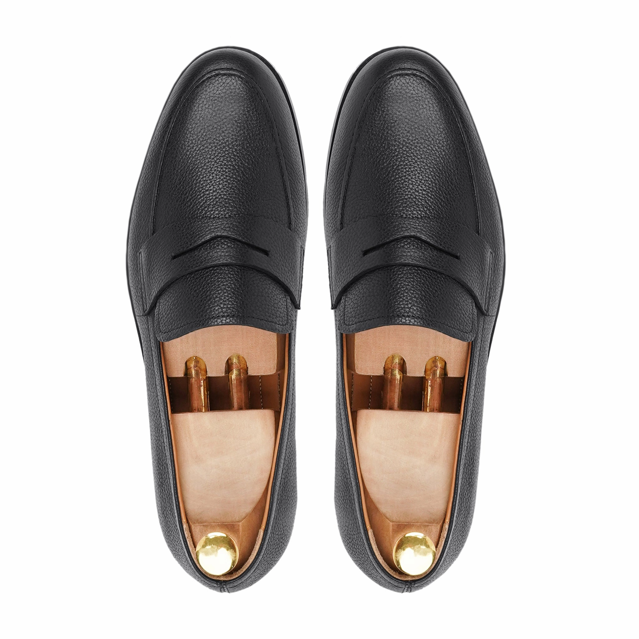 Loafers Size 9 Smeaton - Men's Black Pebble Grain Leather Loafer