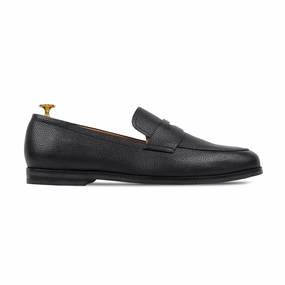 Leather Casual Loafers Smeaton - Men's Black Pebble Grain Leather Loafer