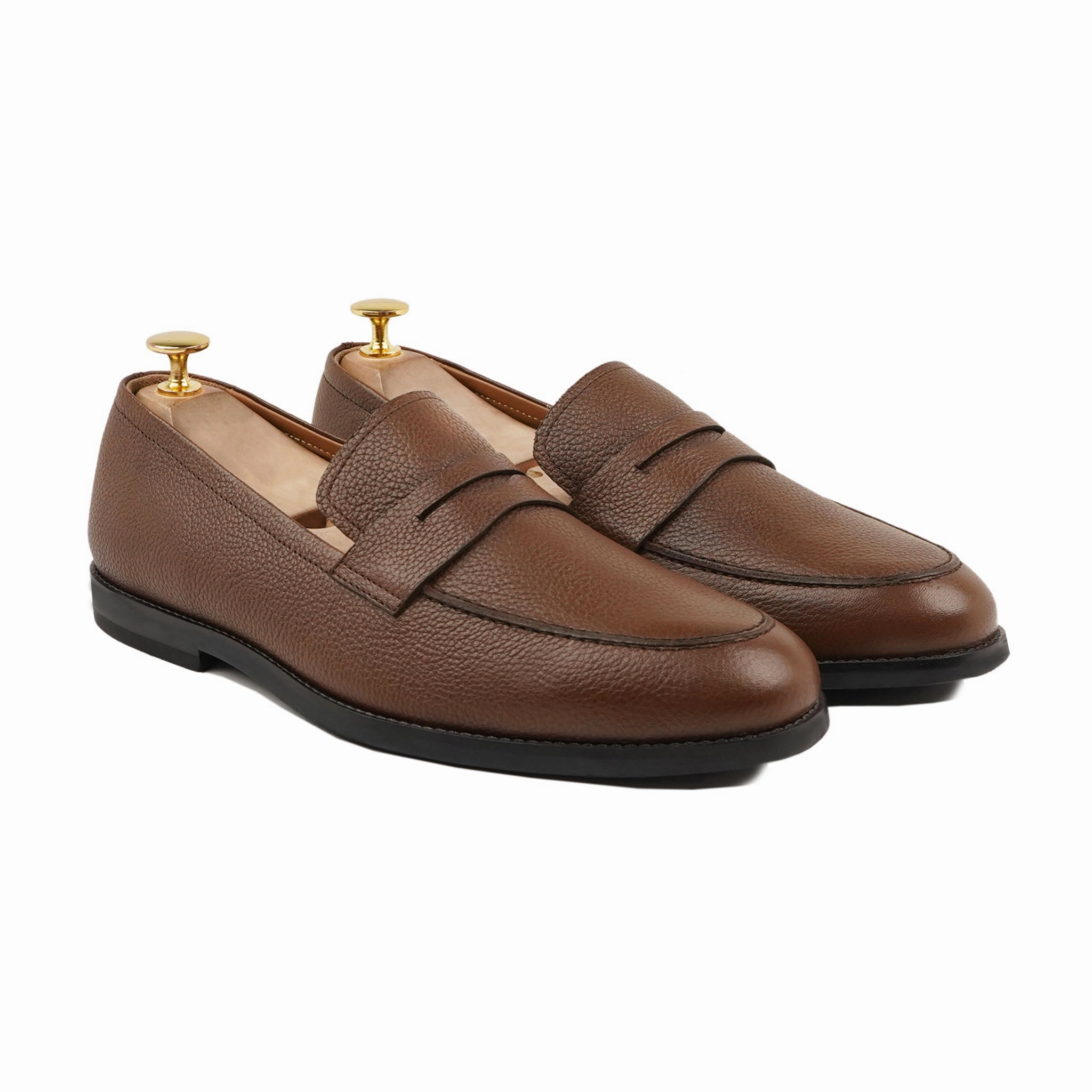 Franco Sarto Bocca Loafers Smeaton - Men's Brown Pebble Grain Leather Loafer