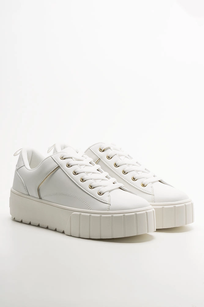 Platform Sneakers White Hush Mary Jane Shoes
