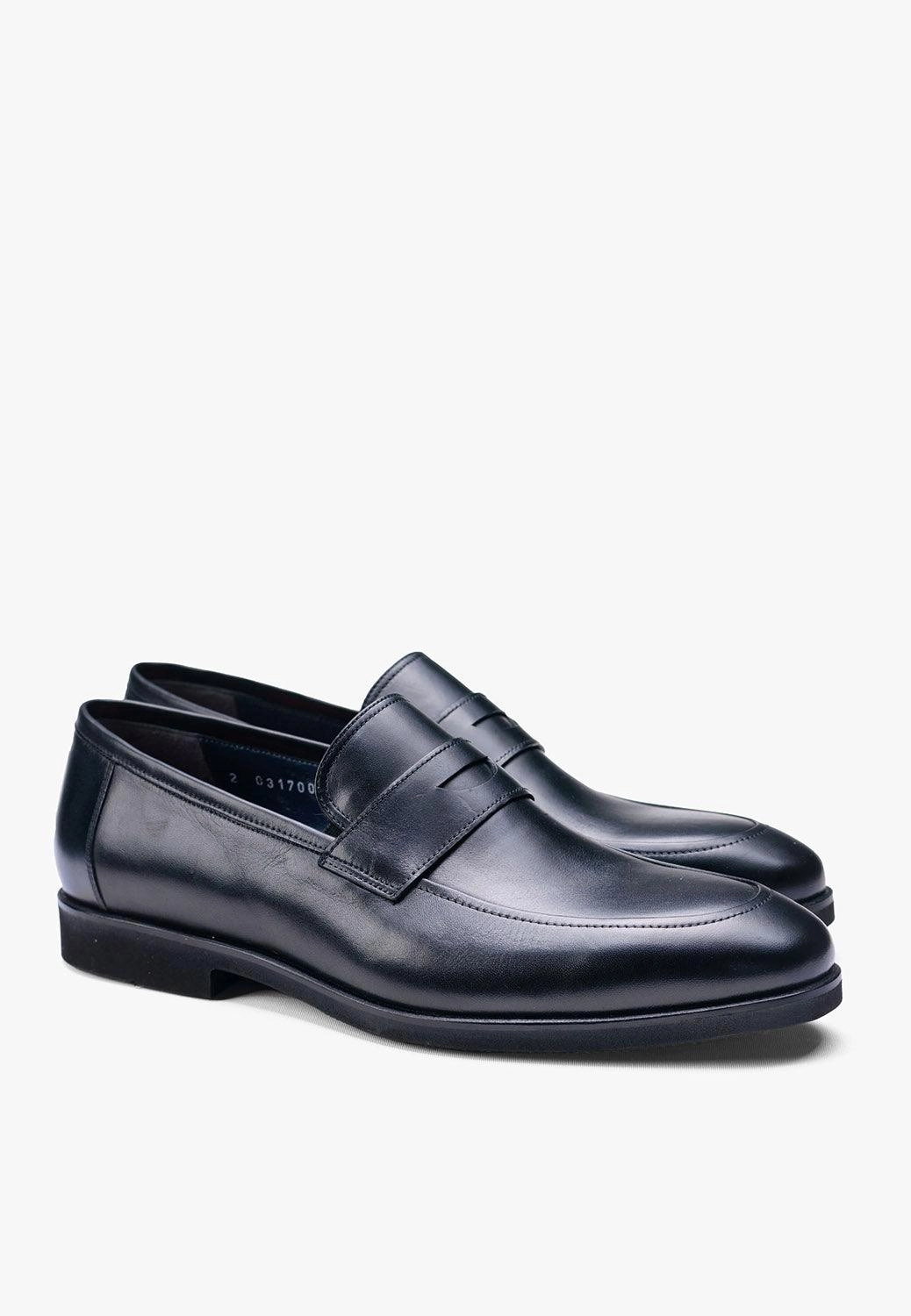 Soho Penny Loafer Full Grain Calf Leather Black Lightweight Brixton Loafers