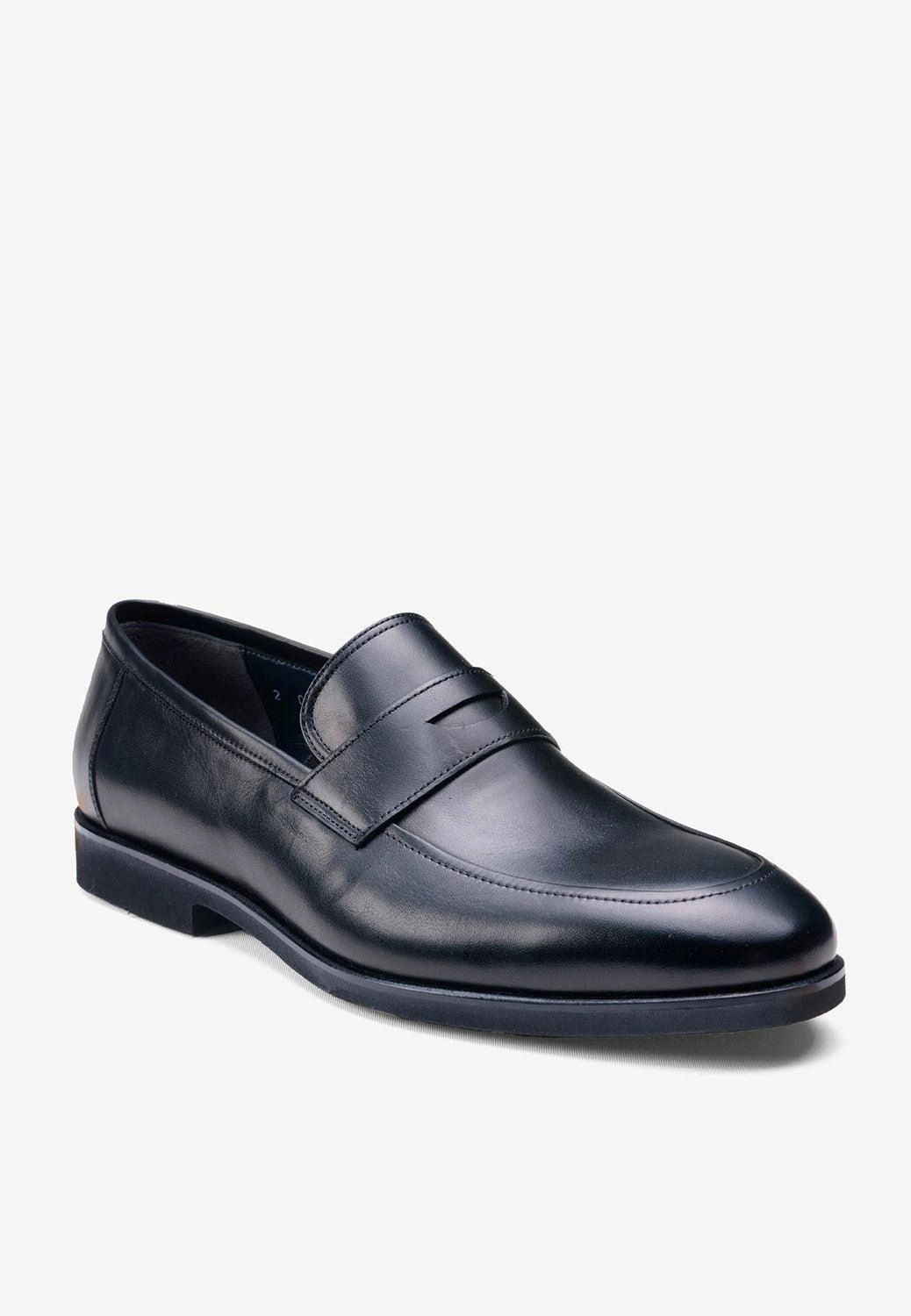 Soho Penny Loafer Full Grain Calf Leather Black Lightweight Andrew Tate Loafers