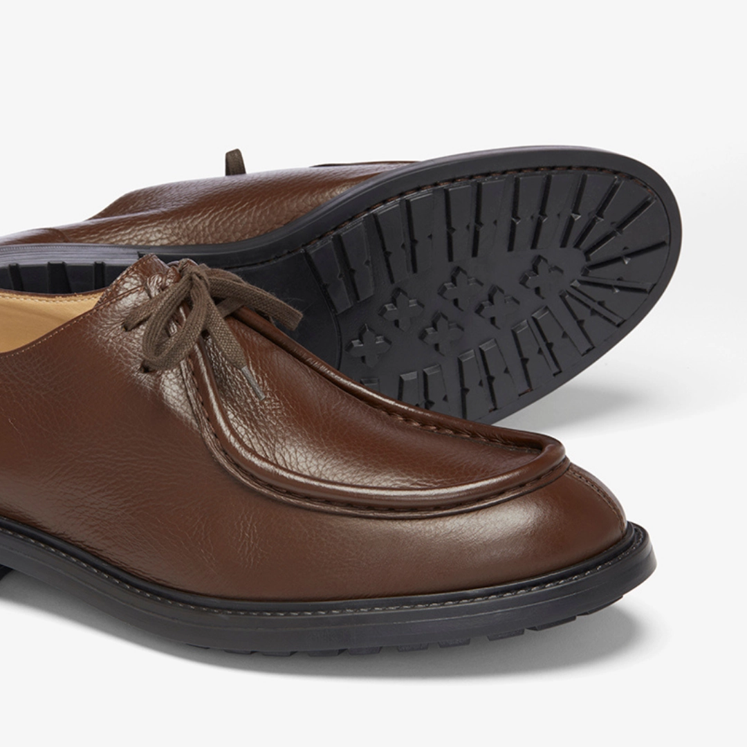 Izod Lace Up Shoe Men's Brown Pebbled Leather Tuscan Moc Boot